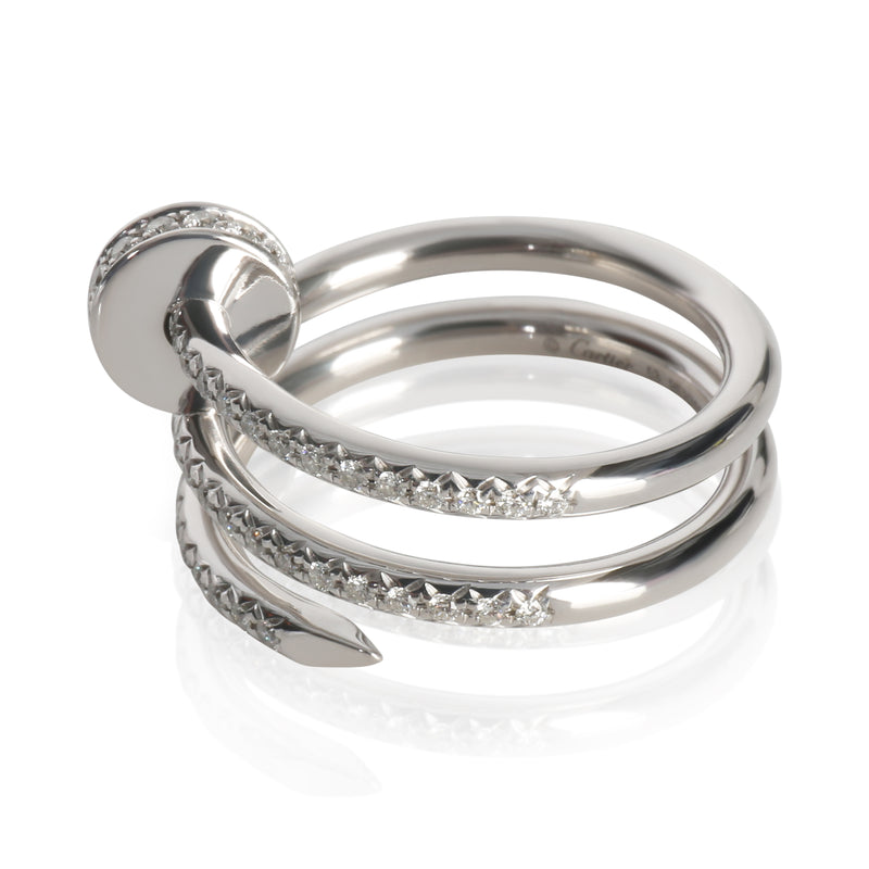 Cartier White Gold Diamond Double Juste Un Clou Ring 18k