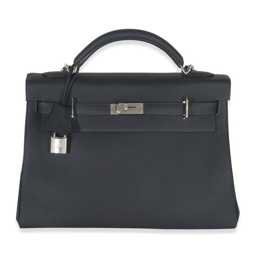 Hermès Plomb Togo Maxi Kelly Retourne 42 Phw Gray Leather Handbag