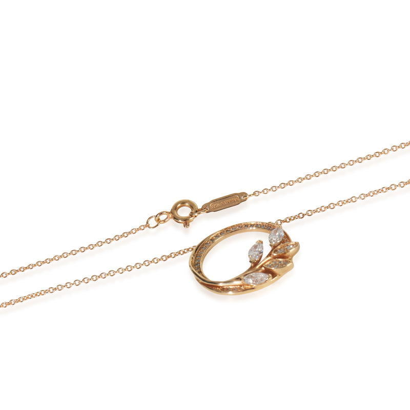 Tiffany & Co. Rose Gold Diamond Victoria Vine Pendant 18k