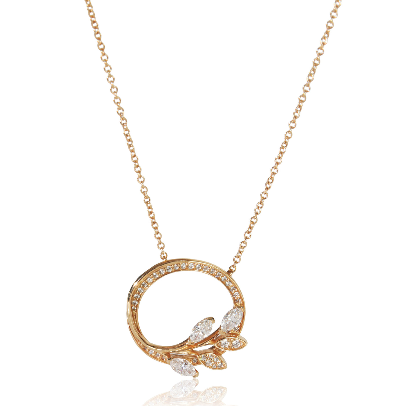 Tiffany & Co. Rose Gold Diamond Victoria Vine Pendant 18k
