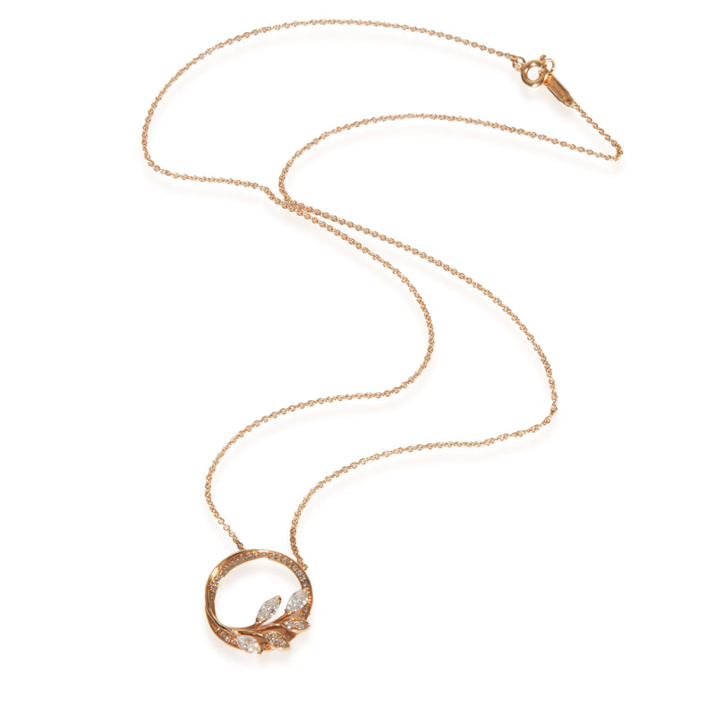 Tiffany & Co. Rose Gold Diamond Victoria Vine Pendant 18k