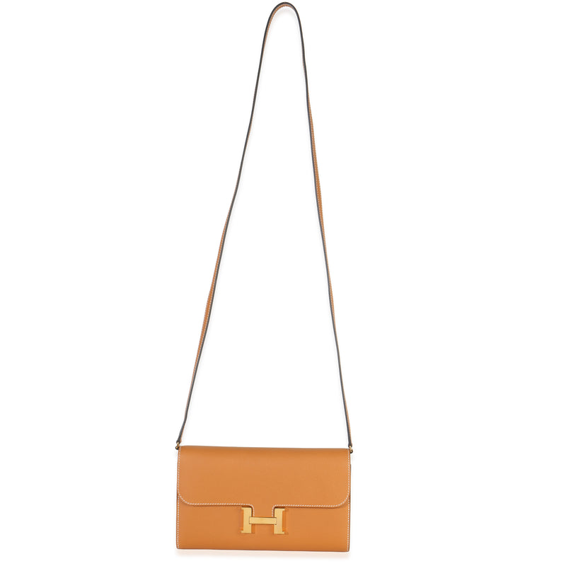 Hermès Toffee Epsom Constance Long Wallet To Go Ghw Brown Leather Handbag
