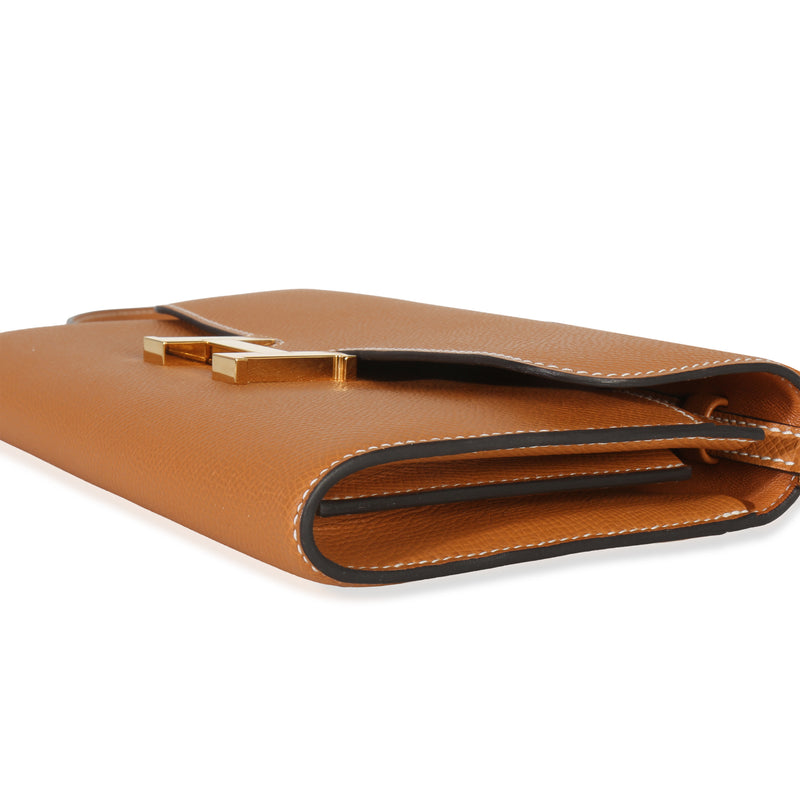 Hermès Toffee Epsom Constance Long Wallet To Go Ghw Brown Leather Handbag
