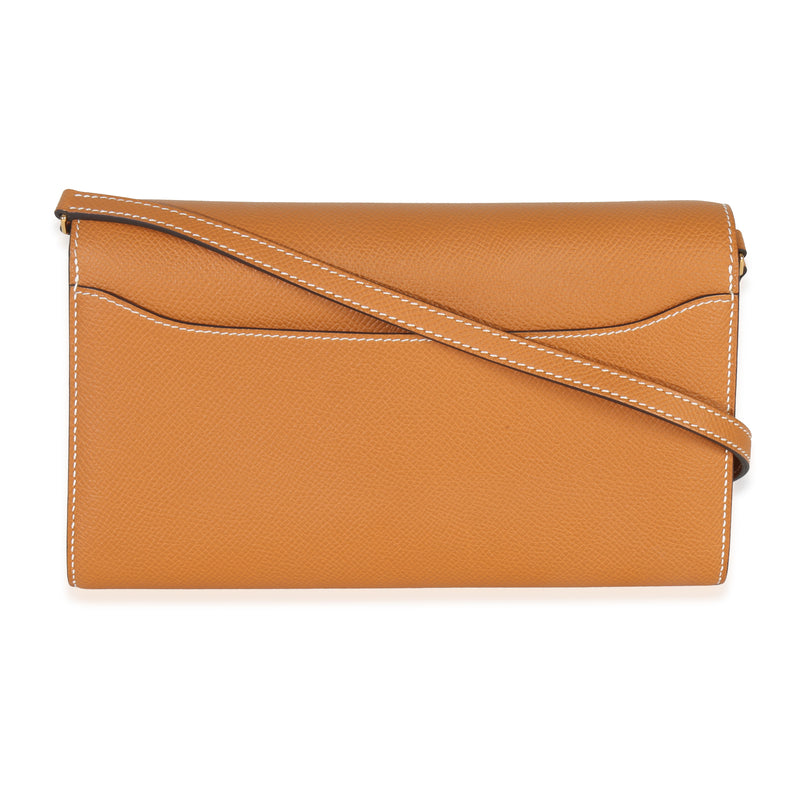 Hermès Toffee Epsom Constance Long Wallet To Go Ghw Brown Leather Handbag