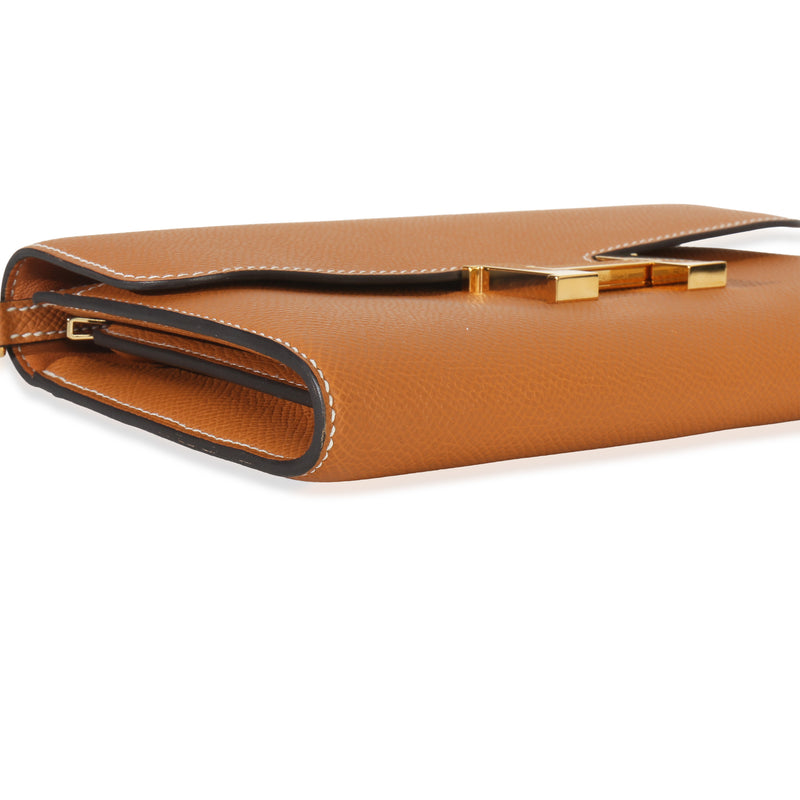 Hermès Toffee Epsom Constance Long Wallet To Go Ghw Brown Leather Handbag