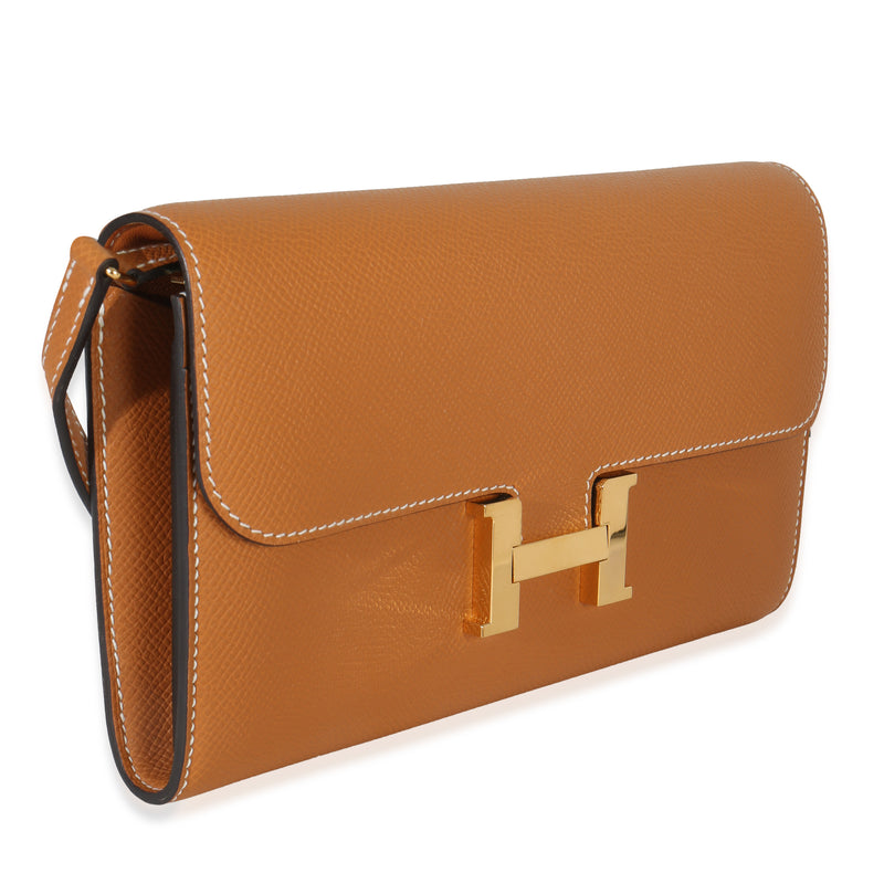 Hermès Toffee Epsom Constance Long Wallet To Go Ghw Brown Leather Handbag