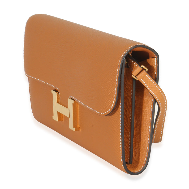 Hermès Toffee Epsom Constance Long Wallet To Go Ghw Brown Leather Handbag
