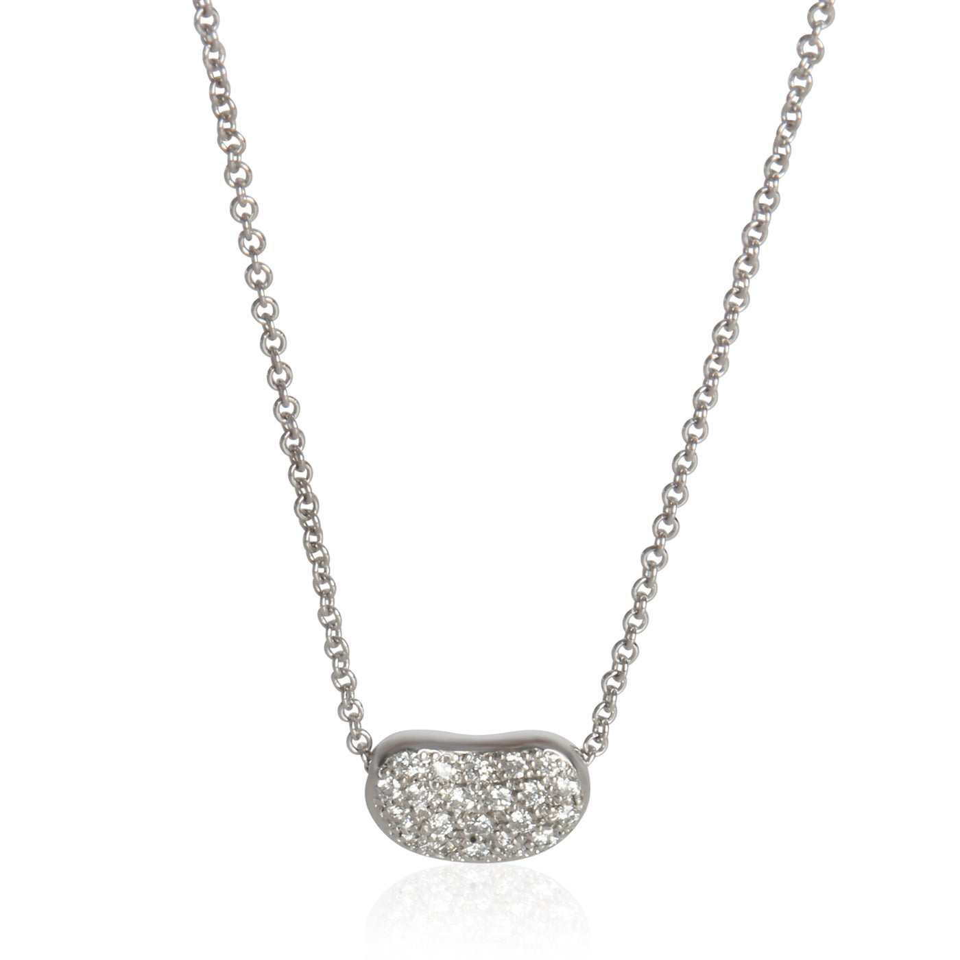 Tiffany & Co. Platinum Diamond Elsa Peretti Bean Pendant 950