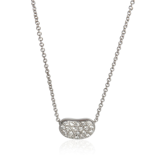 Tiffany & Co. Platinum Diamond Elsa Peretti Bean Pendant 950