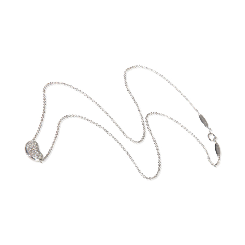 Tiffany & Co. Platinum Diamond Elsa Peretti Bean Pendant 950