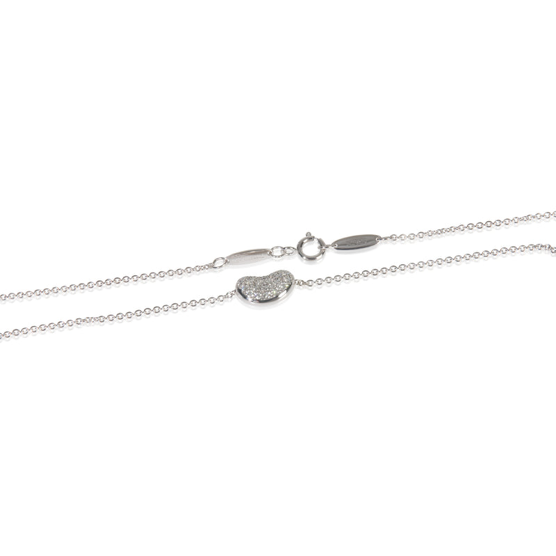 Tiffany & Co. Platinum Diamond Elsa Peretti Bean Pendant 950