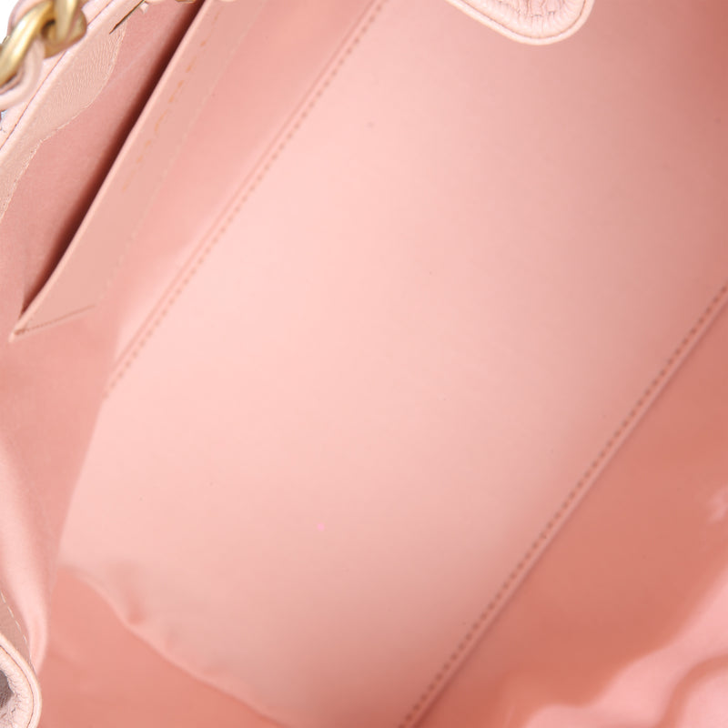 Chanel Pink Quilted Caviar Small 25 Hobo Handbag Leather