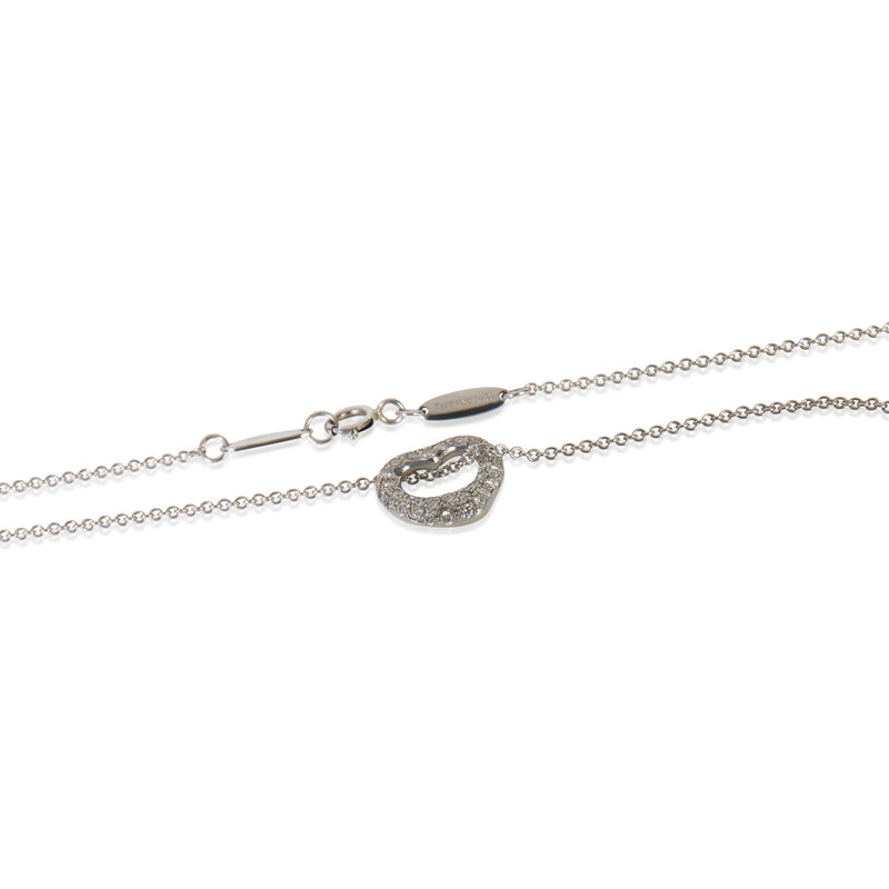 Tiffany & Co. Platinum Diamond Elsa Peretti Open Heart Pendant 950