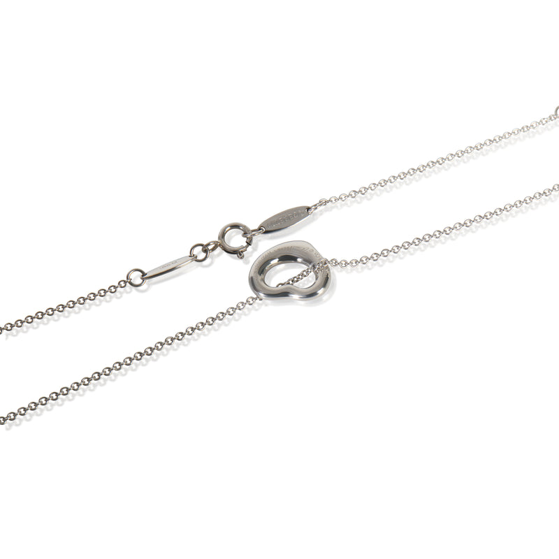 Tiffany & Co. Platinum Diamond Elsa Peretti Open Heart Pendant 950