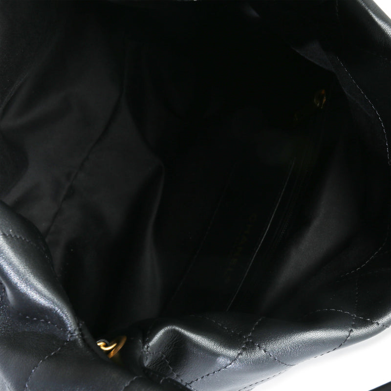 Chanel 26c Black Quilted Calfskin Large Hobo Leather Handbag