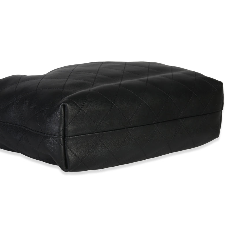 Chanel 26c Black Quilted Calfskin Large Hobo Leather Handbag