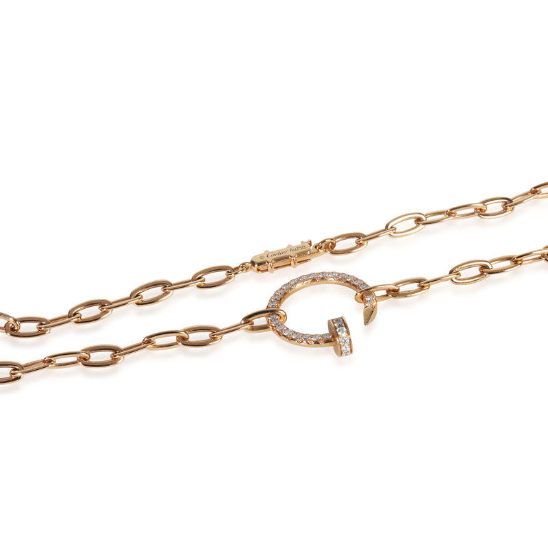 Cartier Rose Gold Diamond Juste Un Clou Necklace 18k