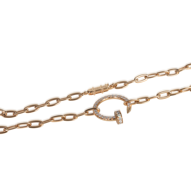 Cartier Rose Gold Diamond Juste Un Clou Necklace 18k