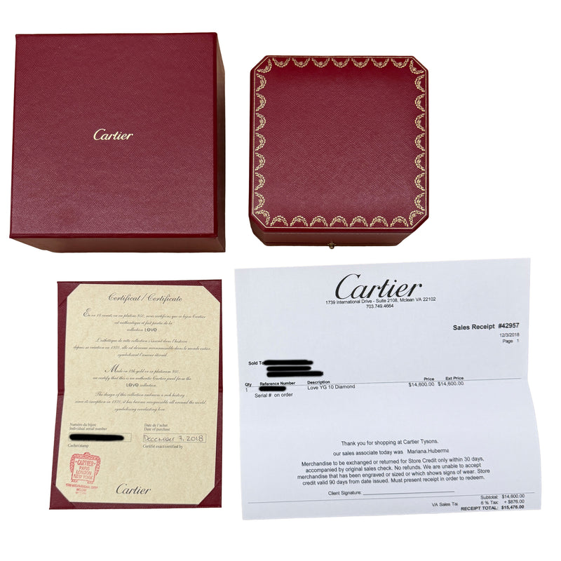 Cartier Yellow Gold Diamond Love Bracelet 18k