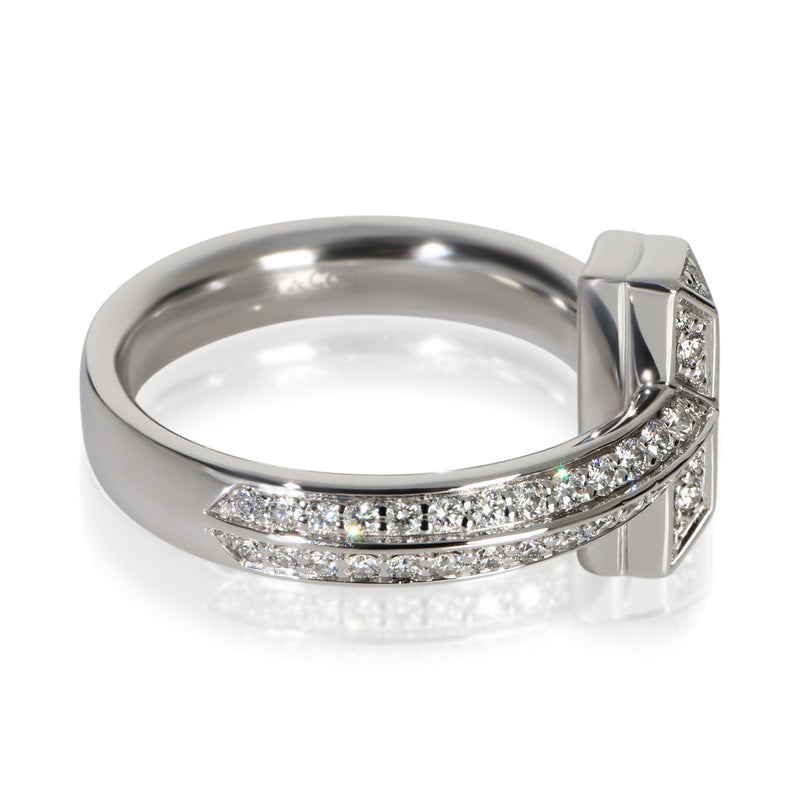 Tiffany & Co. White Gold Diamond T T1 Ring 18k