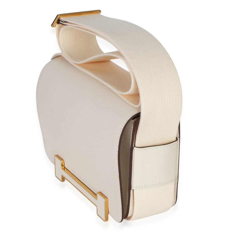 Hermès Nata Chevre Mysore Geta Ghw White Leather Handbag