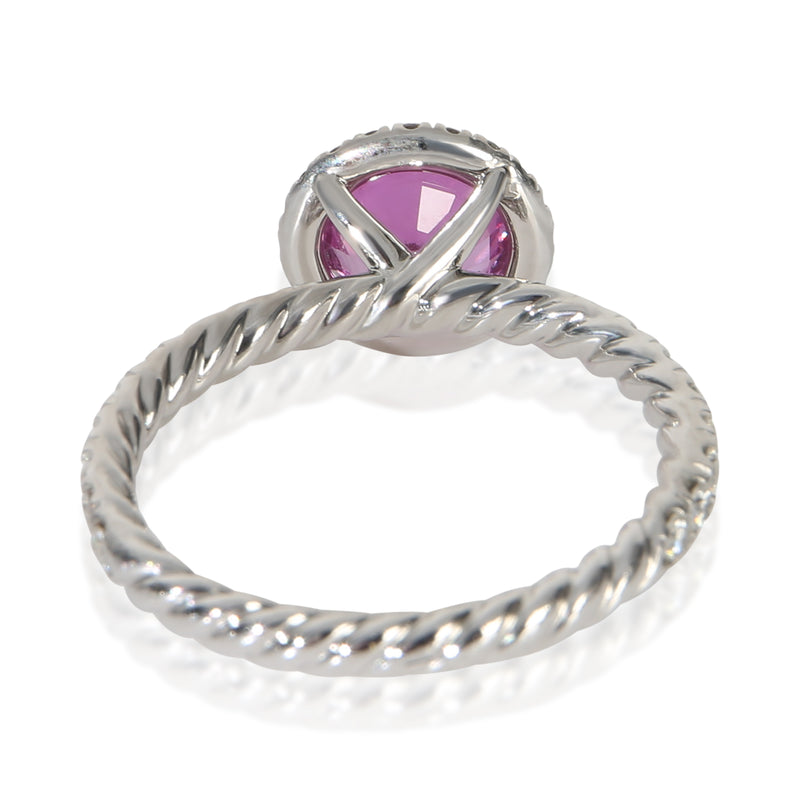 David Yurman 1.64 Ct Round Sapphire And Diamond Eden Halo Engagement Ring 950