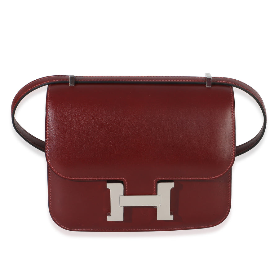 Hermès Rouge H Box Constance 18 Phw Red Leather Handbag