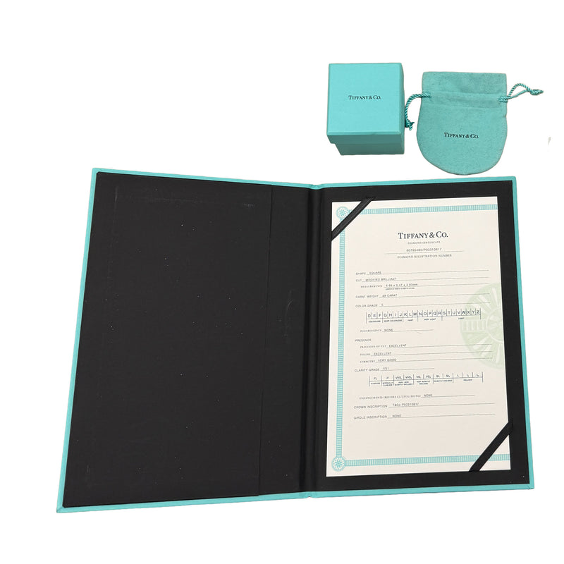 Tiffany & Co. 0.99 Ct Princess Diamond Novo Engagement Ring 950