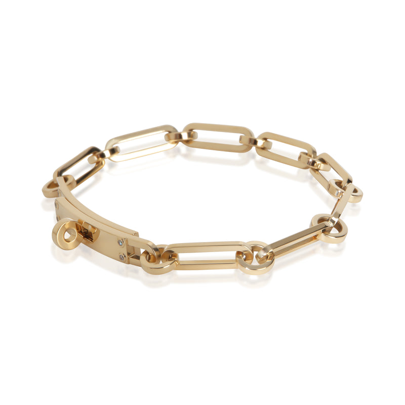 Hermès Yellow Gold Diamond Small Kelly Chaine Bracelet 18k
