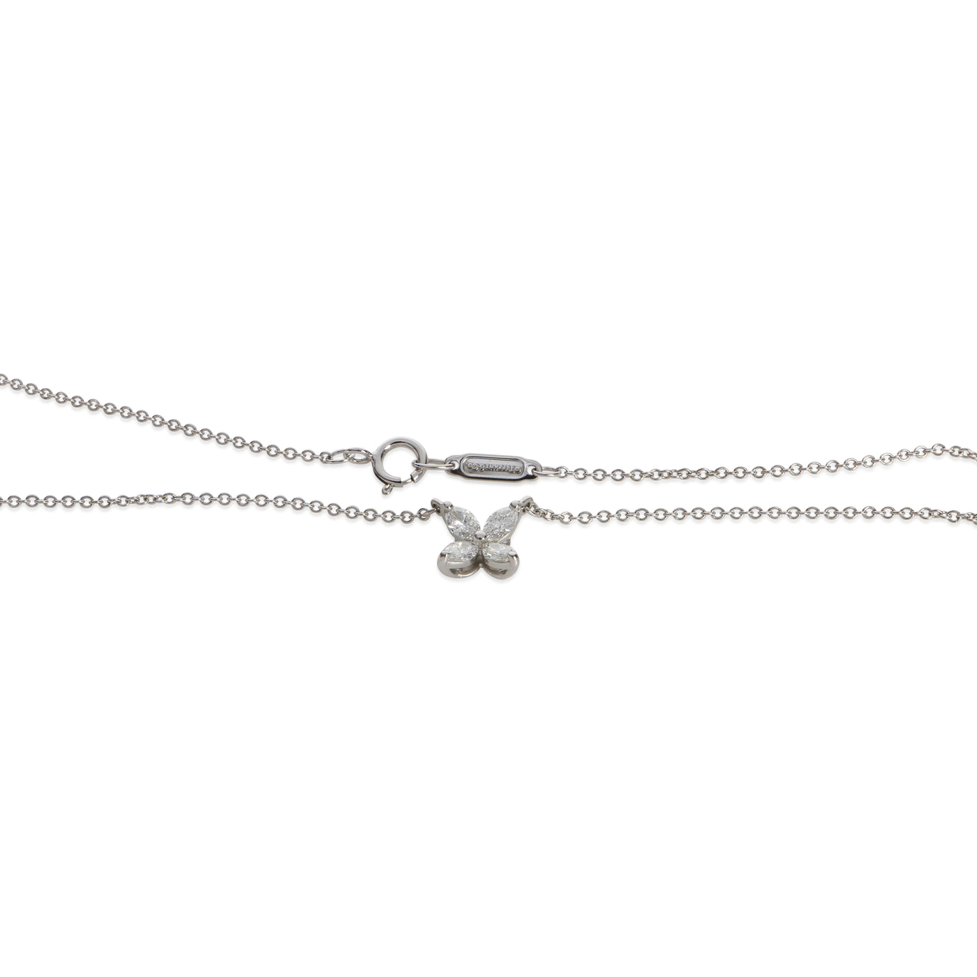 Tiffany & Co. Platinum Diamond Small Model Victoria Pendant 950
