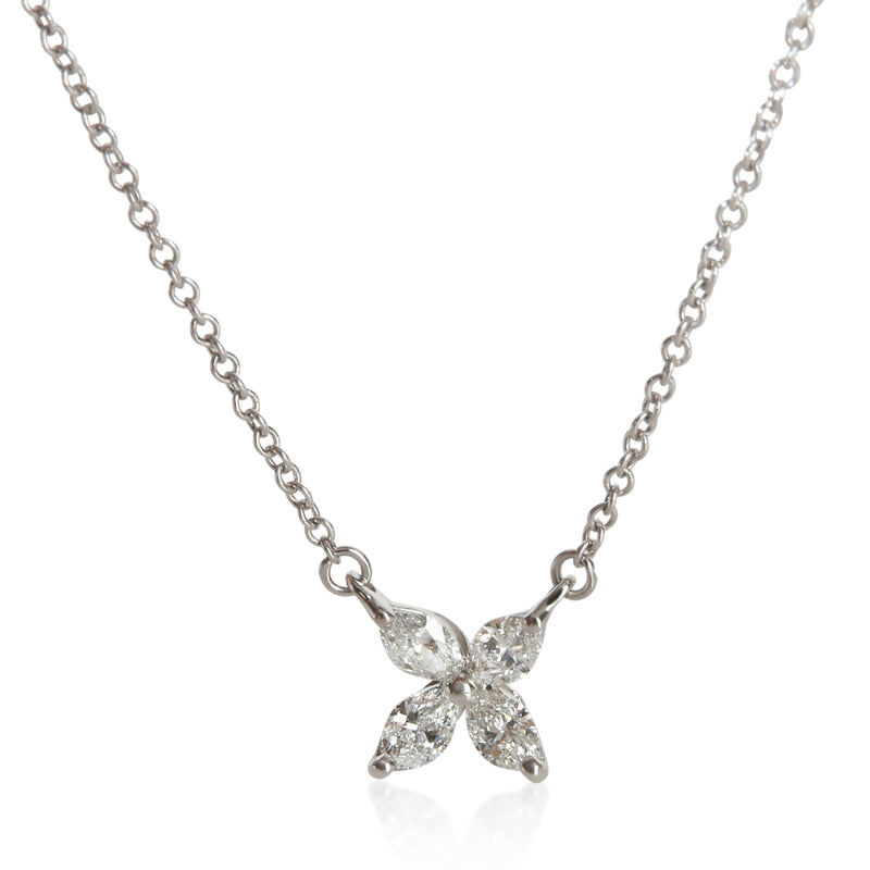 Tiffany & Co. Platinum Diamond Small Model Victoria Pendant 950