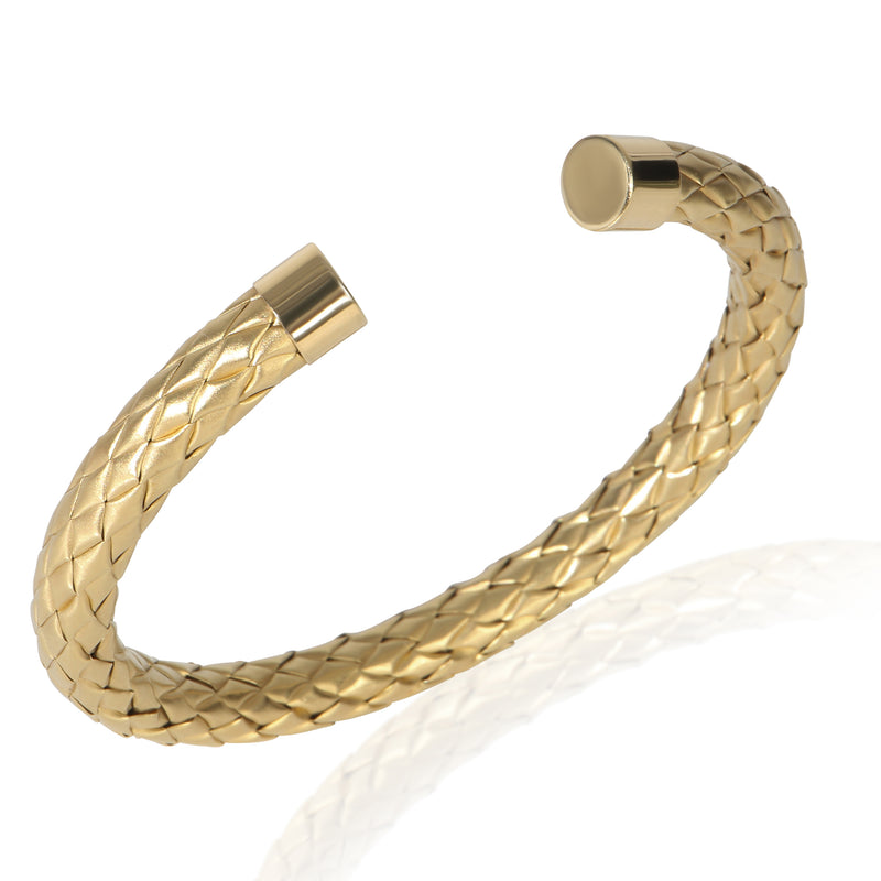 Roberto Coin Yellow Gold Woven Cuff Bracelet 18k