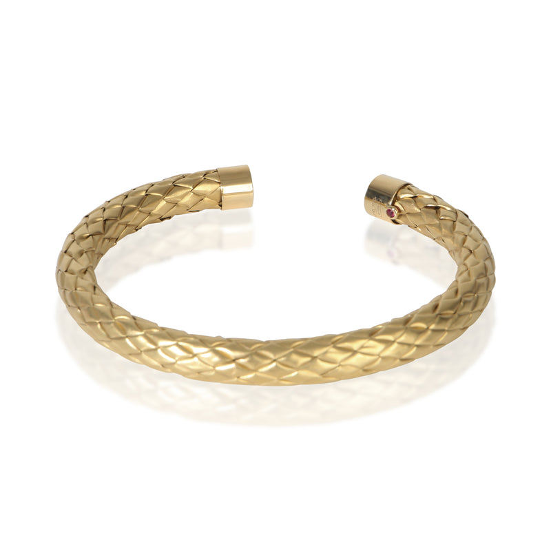 Roberto Coin Yellow Gold Woven Cuff Bracelet 18k