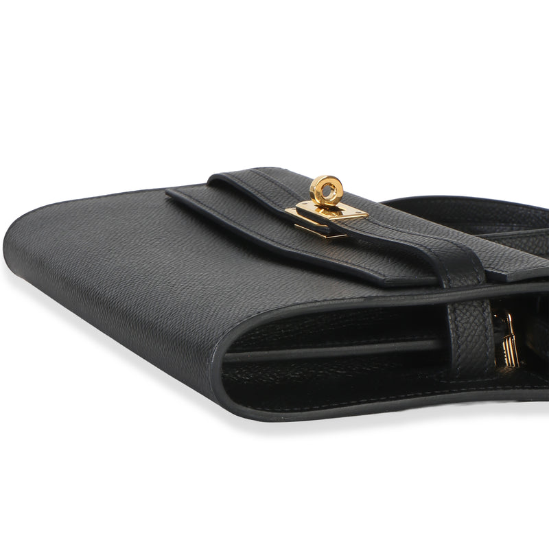 Hermès Black Epsom Kelly To Go Wallet Ghw Leather Handbag