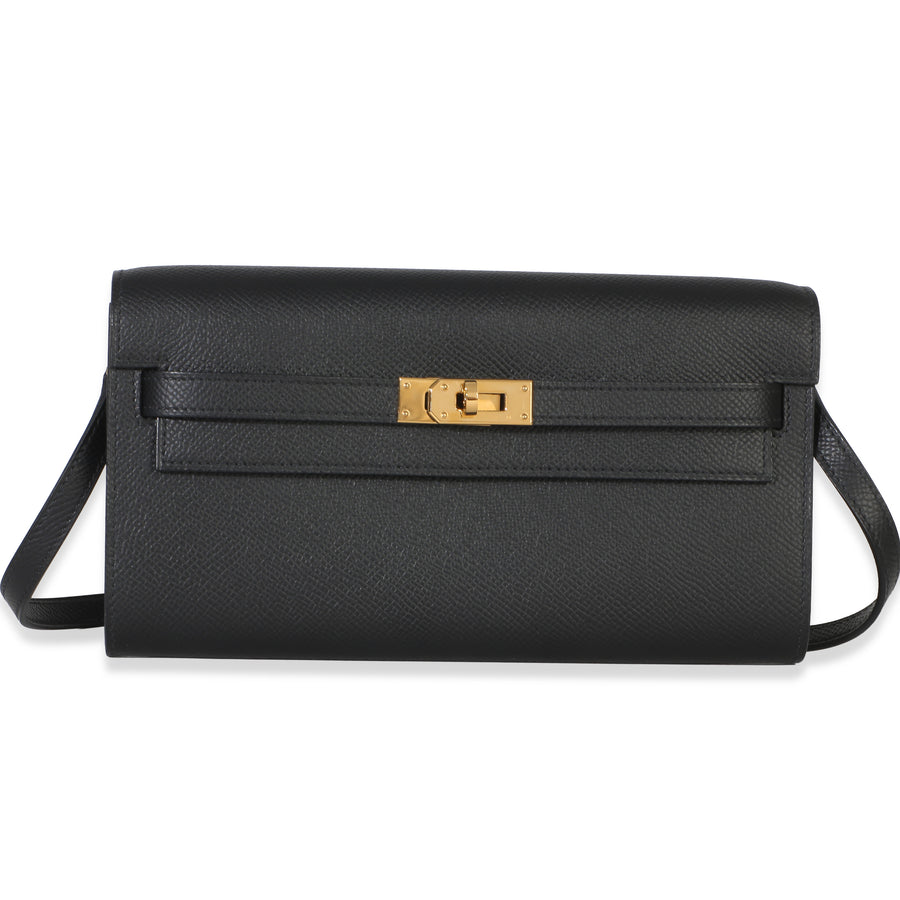 Hermès Black Epsom Kelly To Go Wallet Ghw Leather Handbag