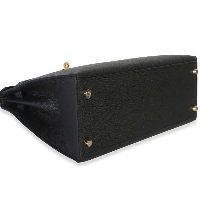 Hermès Black Epsom Sellier Kelly 28 Ghw Leather Handbag