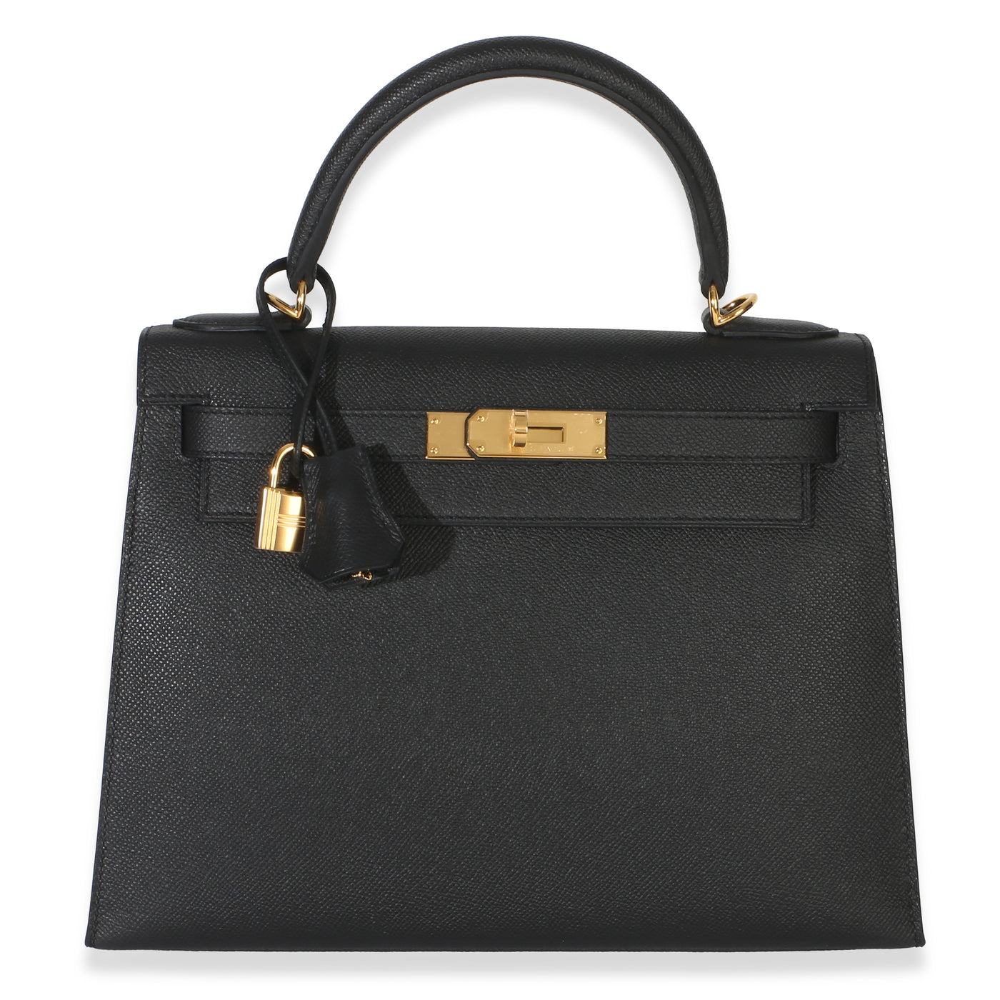 Hermès Black Epsom Sellier Kelly 28 Ghw Leather Handbag