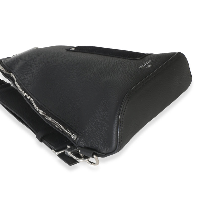 Louis Vuitton Black Lv Touch Calfskin Delta Slingbag Leather Handbag