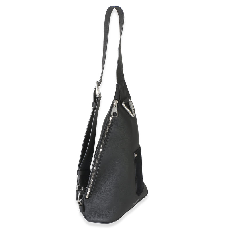 Louis Vuitton Black Lv Touch Calfskin Delta Slingbag Leather Handbag
