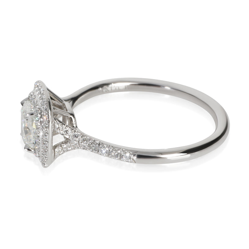 Tiffany & Co. 1.07 Ct Cushion Diamond Soleste Double Halo Engagement Ring 950