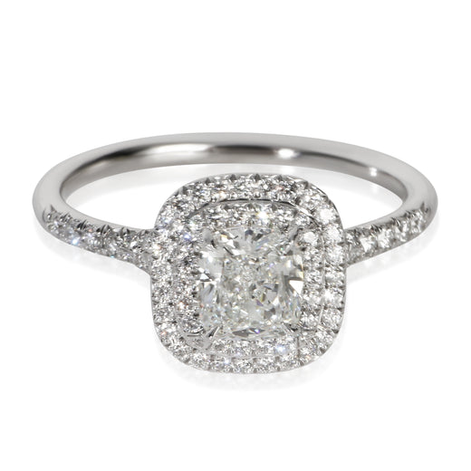 Tiffany & Co. 1.07 Ct Cushion Diamond Soleste Double Halo Engagement Ring 950