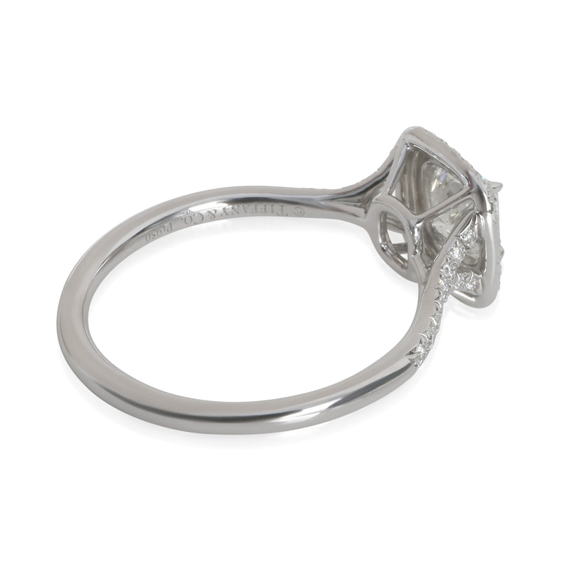 Tiffany & Co. 1.07 Ct Cushion Diamond Soleste Double Halo Engagement Ring 950