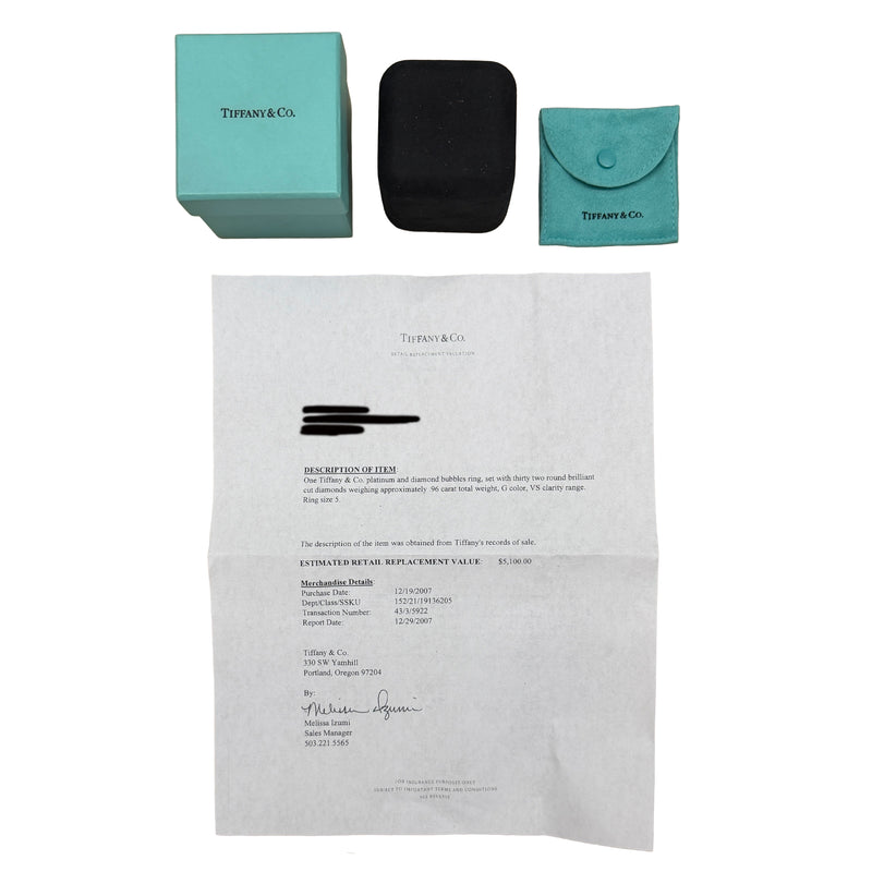 Tiffany & Co. Platinum Diamond Bubbles Band 950