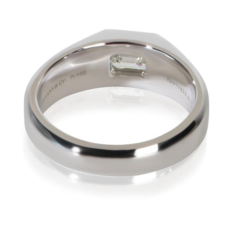 Tiffany & Co. 1.04 Ct Emerald Diamond Charles Mens Engagement Ring 950