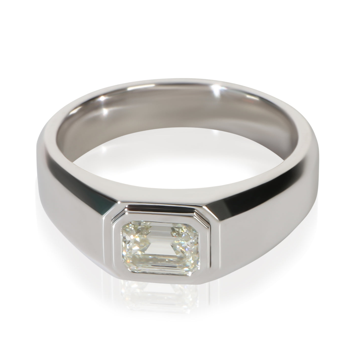 Tiffany & Co. 1.04 Ct Emerald Diamond Charles Mens Engagement Ring 950