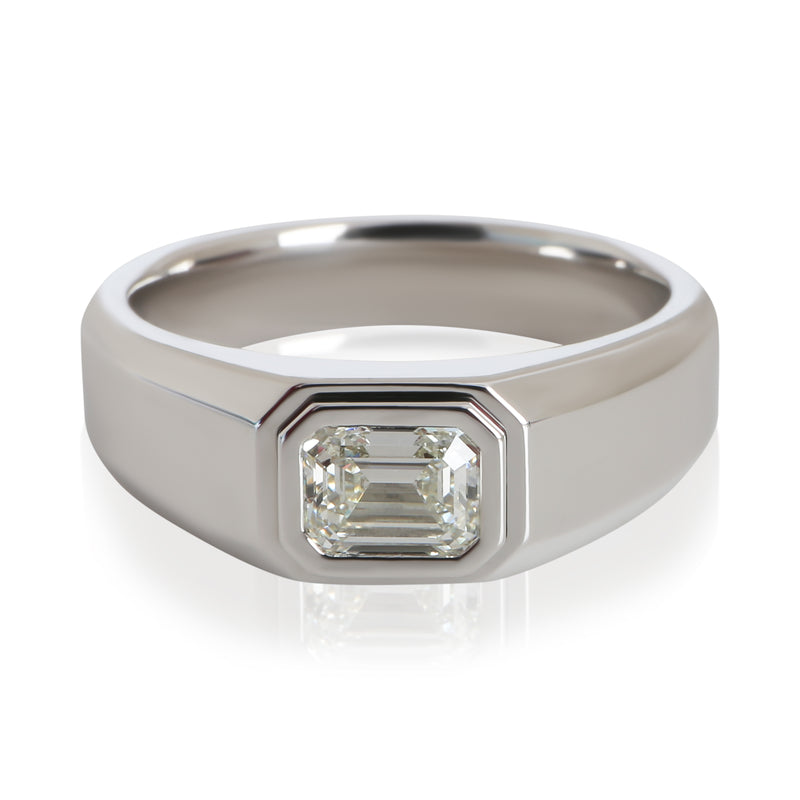 Tiffany & Co. 1.04 Ct Emerald Diamond Charles Mens Engagement Ring 950