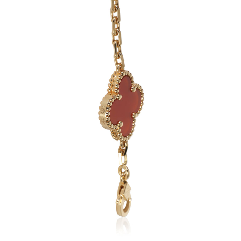 Van Cleef & Arpels Yellow Gold Carnelian Vintage Alhambra Bracelet 18k