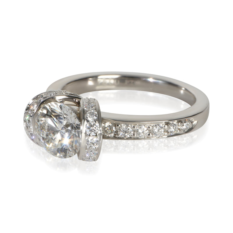 Tiffany & Co. 0.9 Ct Round Brilliant Diamond Ribbon Engagement Ring 950