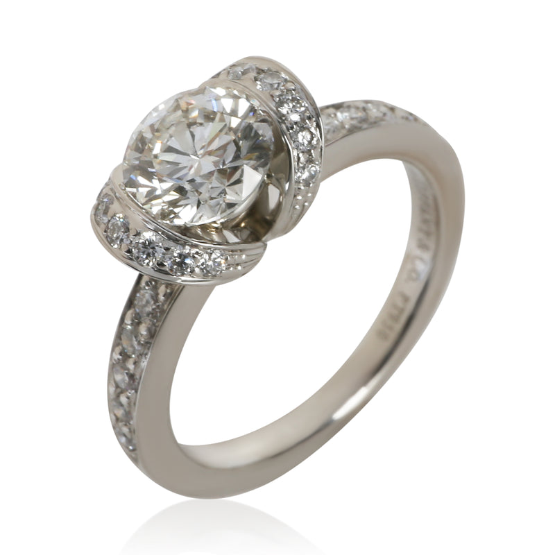 Tiffany & Co. 0.9 Ct Round Brilliant Diamond Ribbon Engagement Ring 950