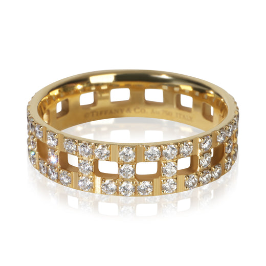 Tiffany & Co. Yellow Gold Diamond T Wide Ring 18k